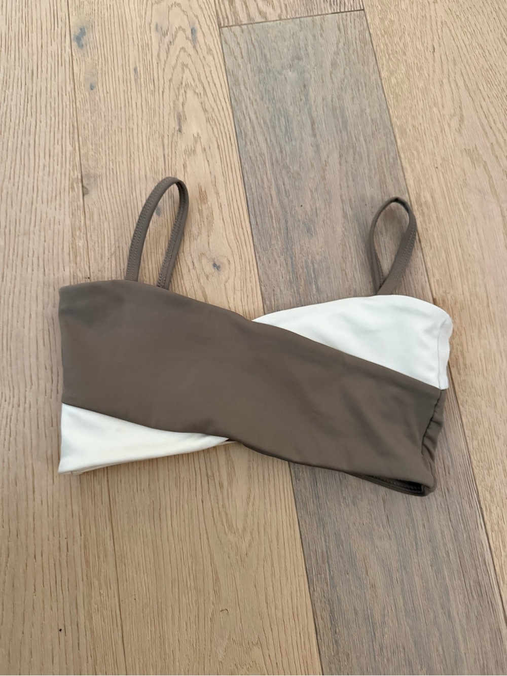 Tiger Friday CL Two-Tone Olive & Cream Wrap Bikini Top